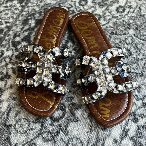Sam Edelman Shoes - Sam Edelman sandals slides bling bling reptile print